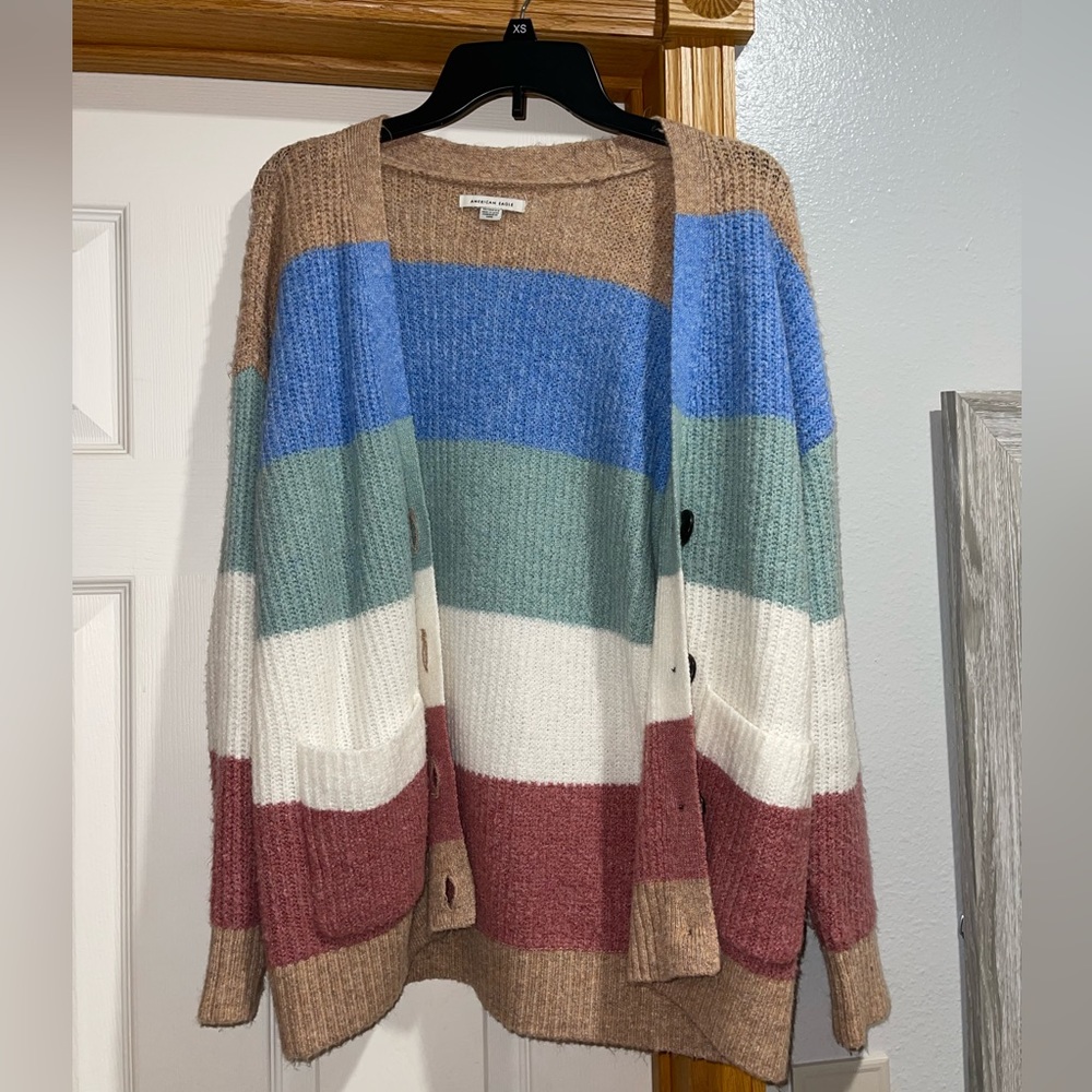 American Eagle color block cardigan. Size XS.